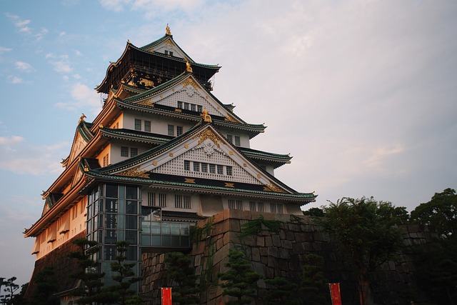 castle, building, roof, traditional, architecture, osaka, japan, asia, osaka, japan, japan, japan, japan, japan